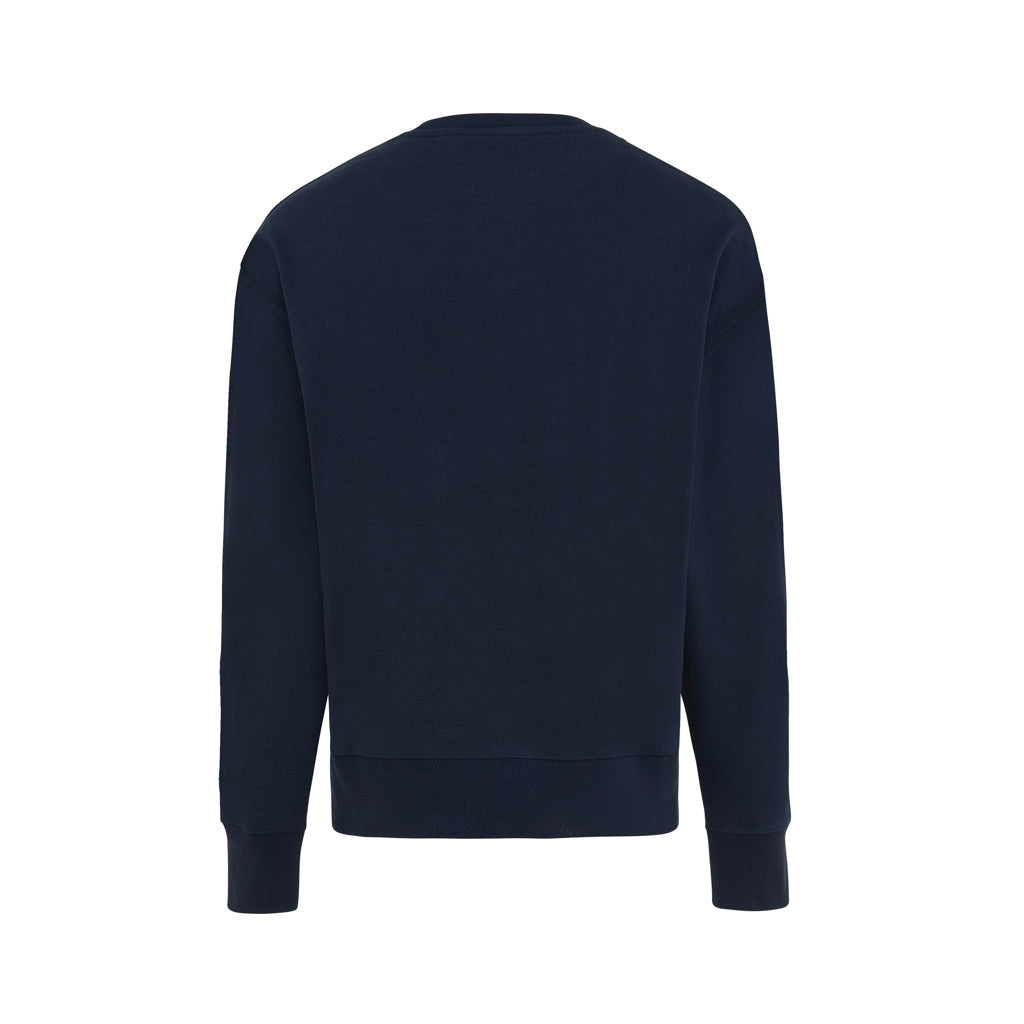 IQONIQ Kruger Relax-Rundhals-Sweater aus recycelt. Baumwolle – navy blau