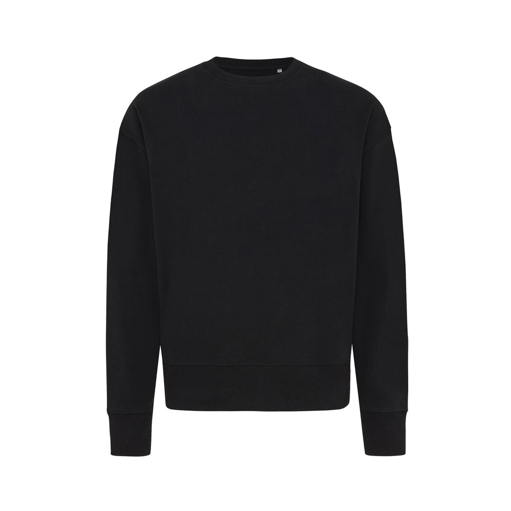 IQONIQ Kruger Relax-Rundhals-Sweater aus recycelt. Baumwolle – schwarz