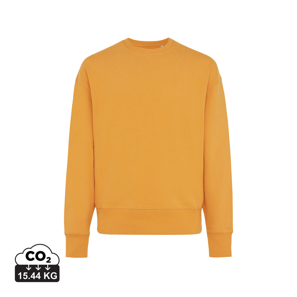 IQONIQ Kruger Relax-Rundhals-Sweater aus recycelt. Baumwolle – sundial orange