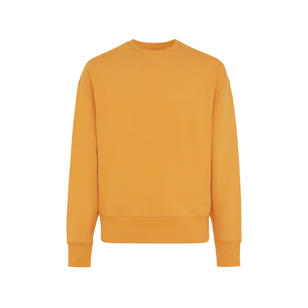 IQONIQ Kruger Relax-Rundhals-Sweater aus recycelt. Baumwolle – sundial orange
