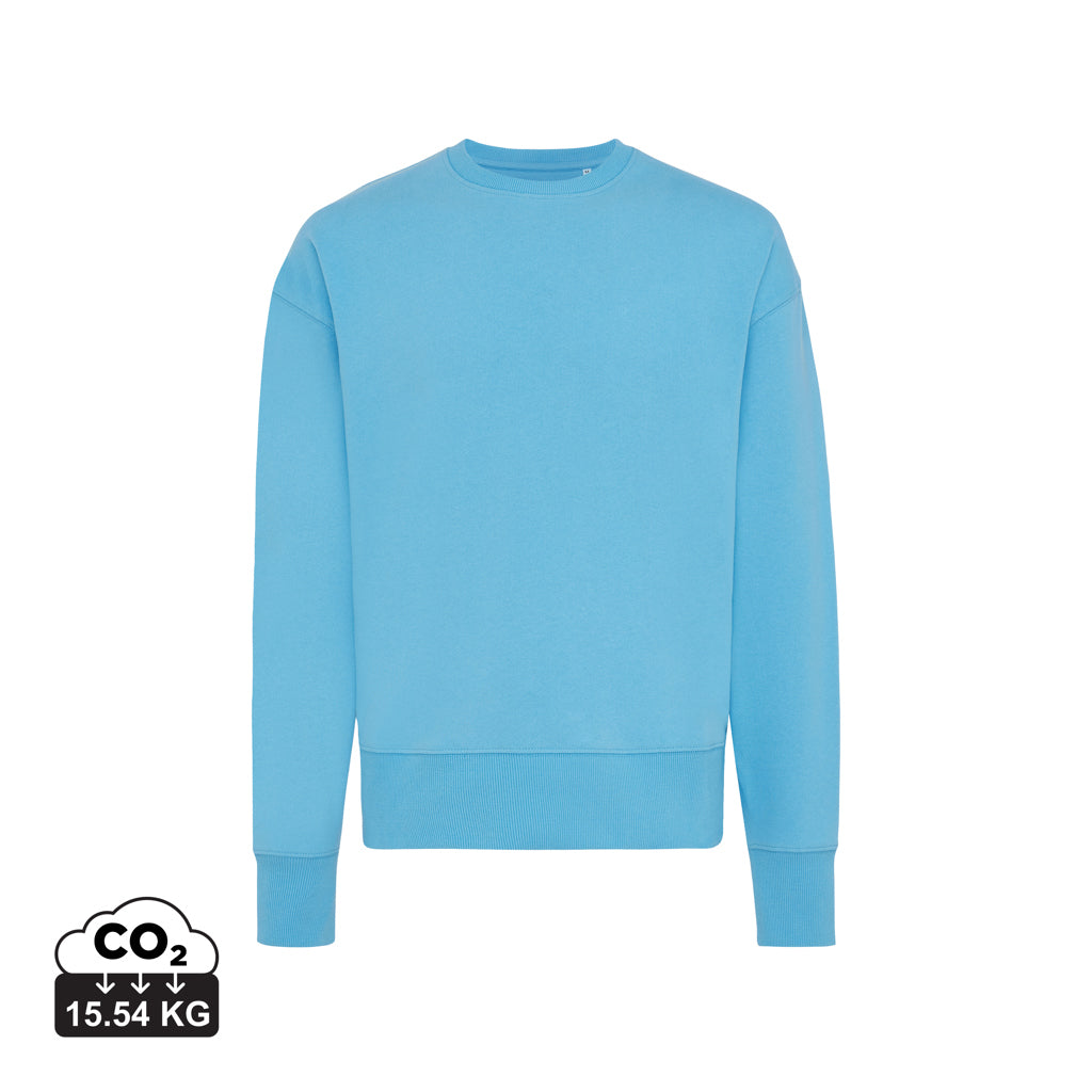 IQONIQ Kruger Relax-Rundhals-Sweater aus recycelt. Baumwolle – tranquil blue