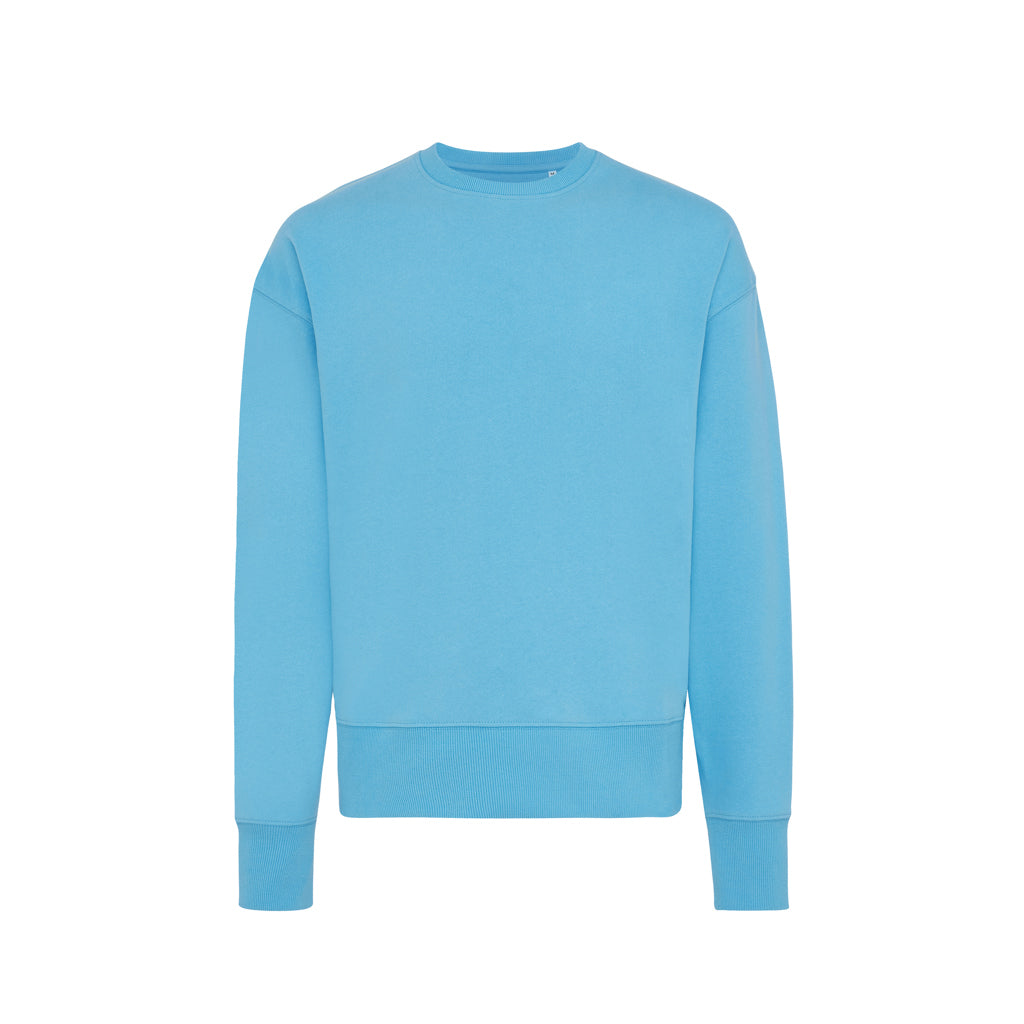 IQONIQ Kruger Relax-Rundhals-Sweater aus recycelt. Baumwolle – tranquil blue