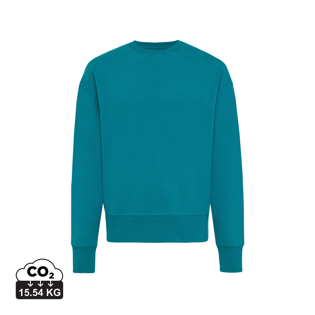 IQONIQ Kruger Relax-Rundhals-Sweater aus recycelt. Baumwolle – verdigris