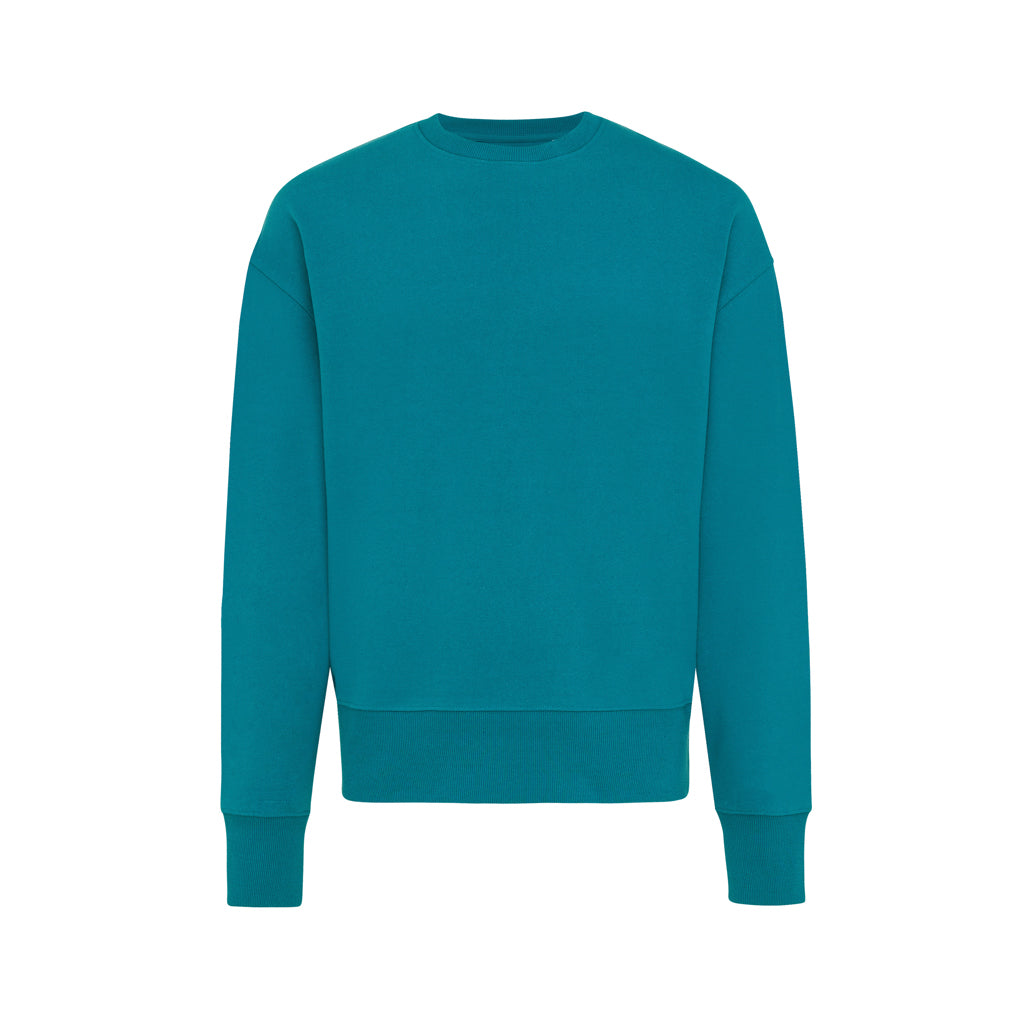 IQONIQ Kruger Relax-Rundhals-Sweater aus recycelt. Baumwolle – verdigris