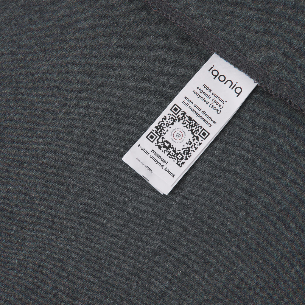 IQONIQ Manuel ungefärbtes T-Shirt aus recycelter Baumwolle – heather anthracite
