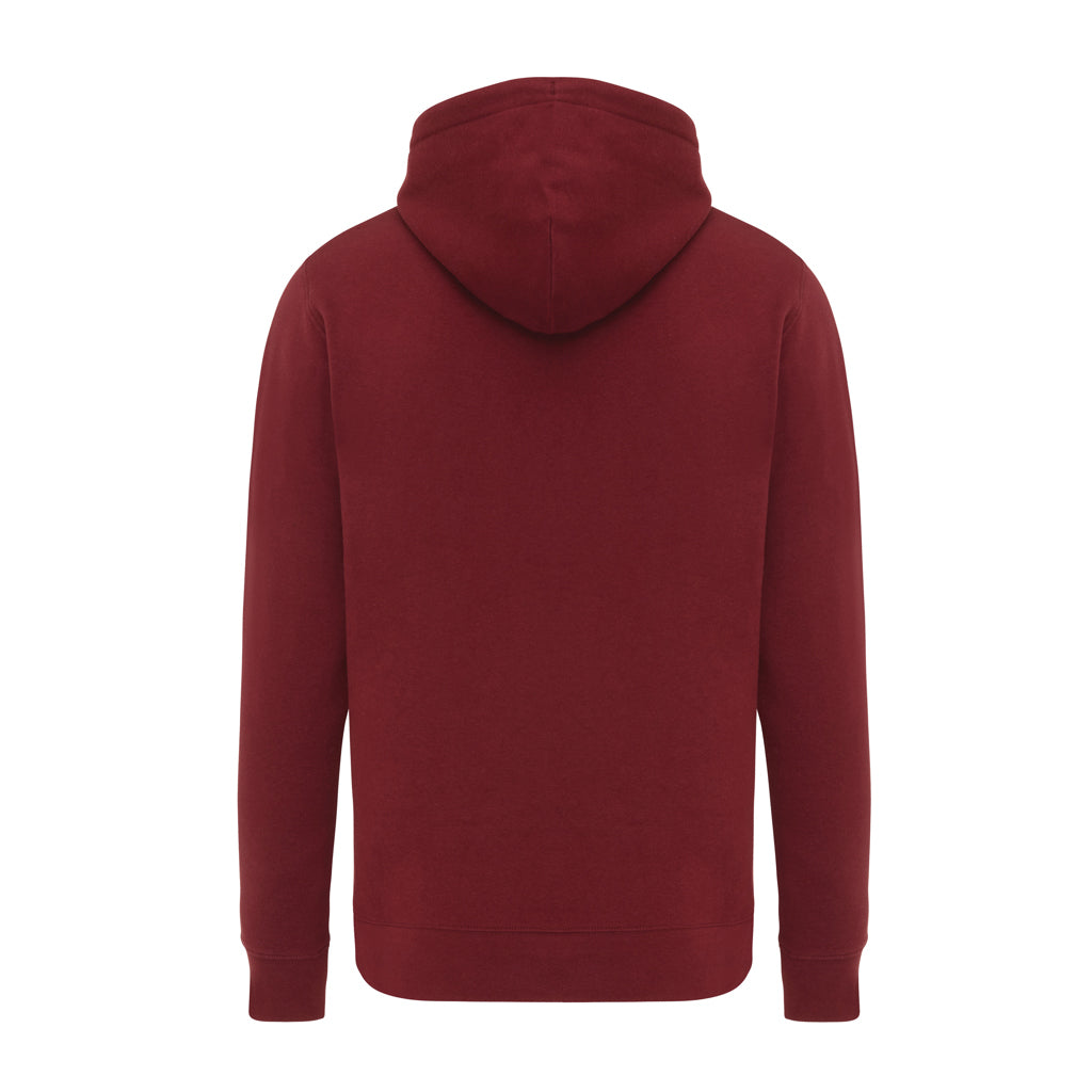 IQONIQ Rila Lightweight Hoodie aus recycelter Baumwolle – burgunderrot