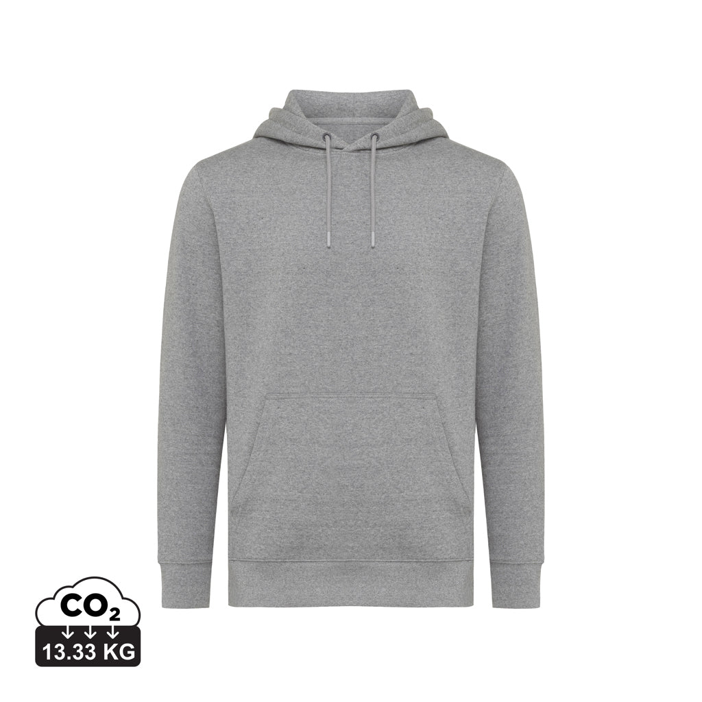 IQONIQ Rila Lightweight Hoodie aus recycelter Baumwolle – light heather anthracite