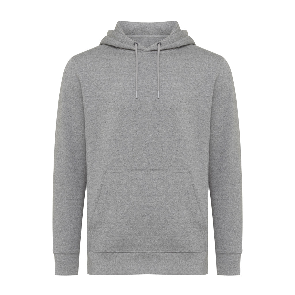 IQONIQ Rila Lightweight Hoodie aus recycelter Baumwolle – light heather anthracite