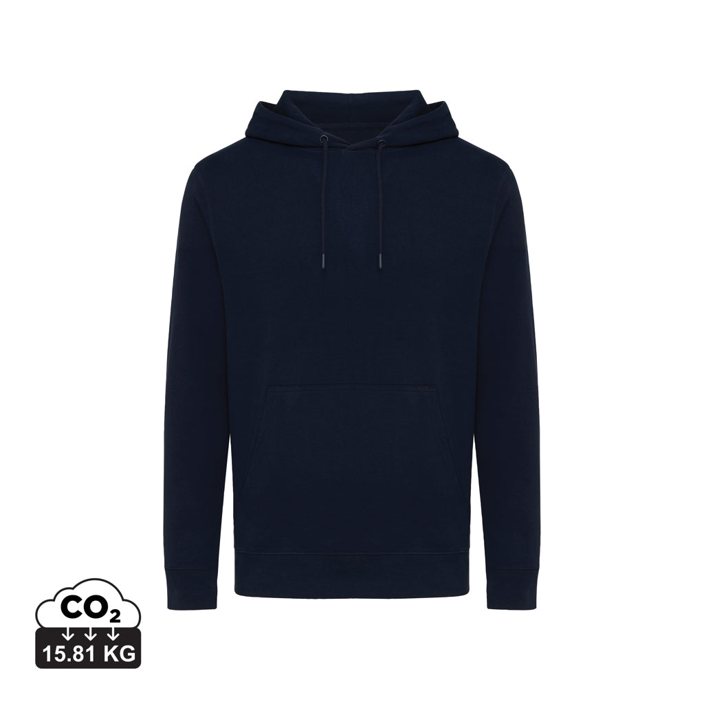 IQONIQ Rila Lightweight Hoodie aus recycelter Baumwolle – navy blau