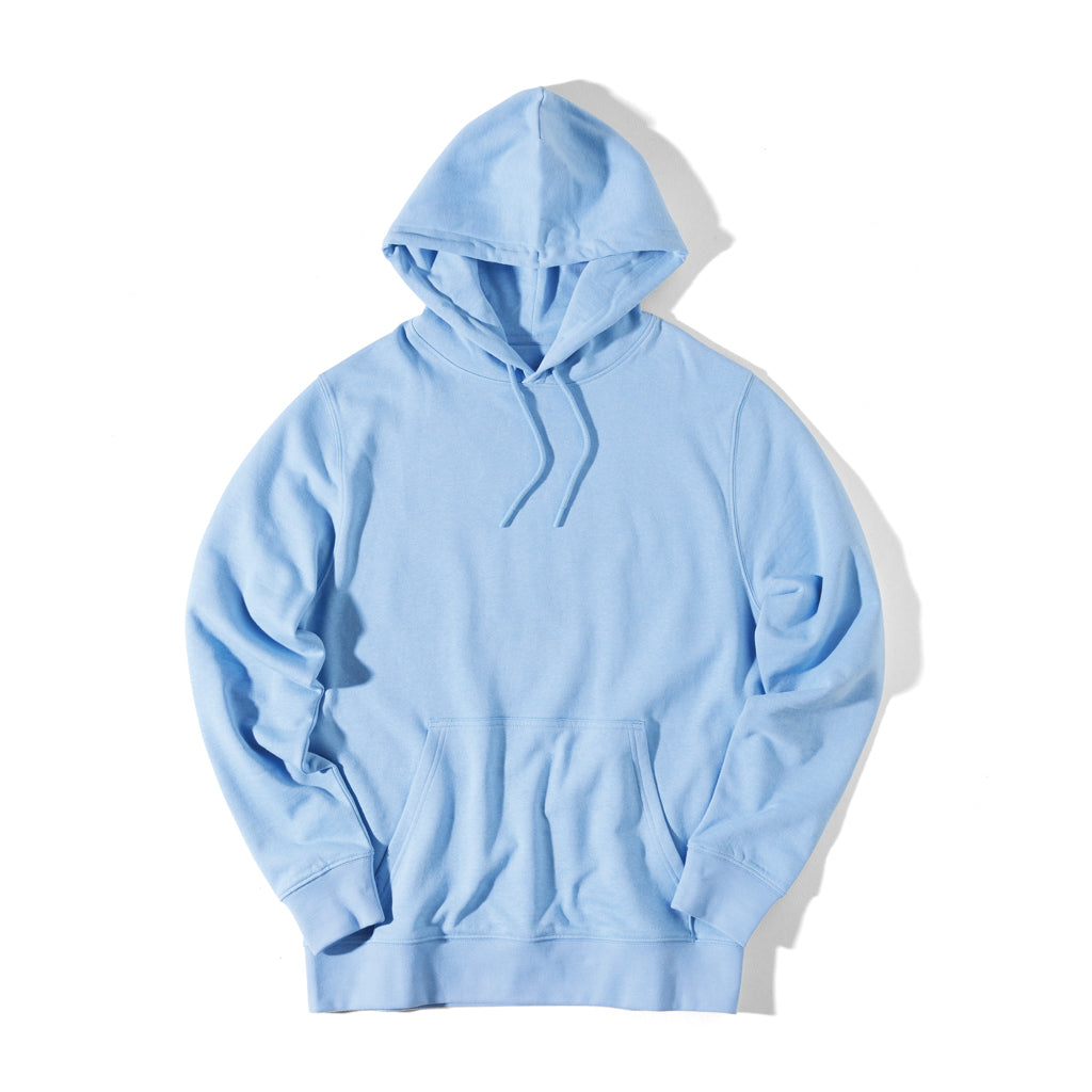 IQONIQ Rila Lightweight Hoodie aus recycelter Baumwolle – sky blue
