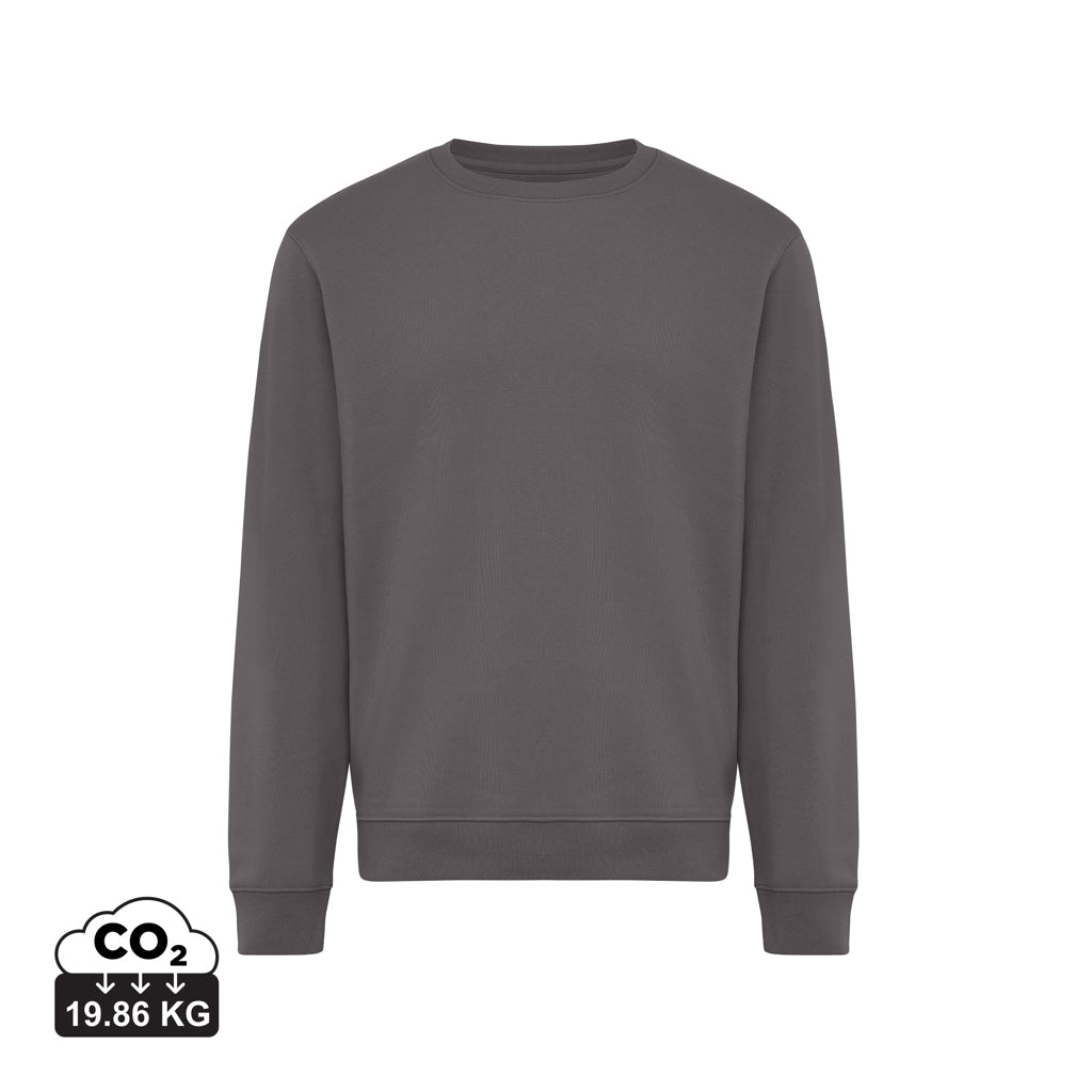 IQONIQ Torla Rundhals-Pullover aus recycelter Baumwolle – anthrazit