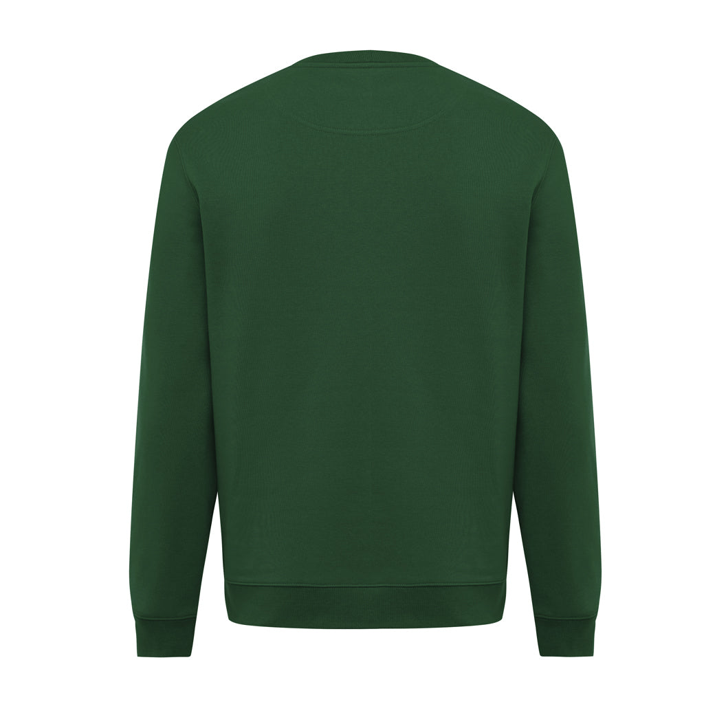 IQONIQ Torla Rundhals-Pullover aus recycelter Baumwolle – forest green