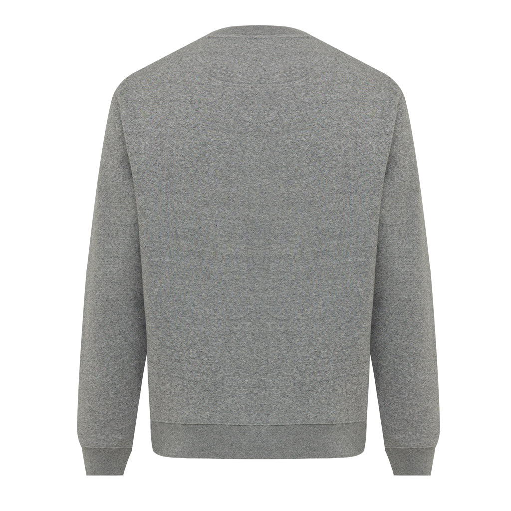 IQONIQ Torla Rundhals-Pullover aus recycelter Baumwolle – light heather anthracite