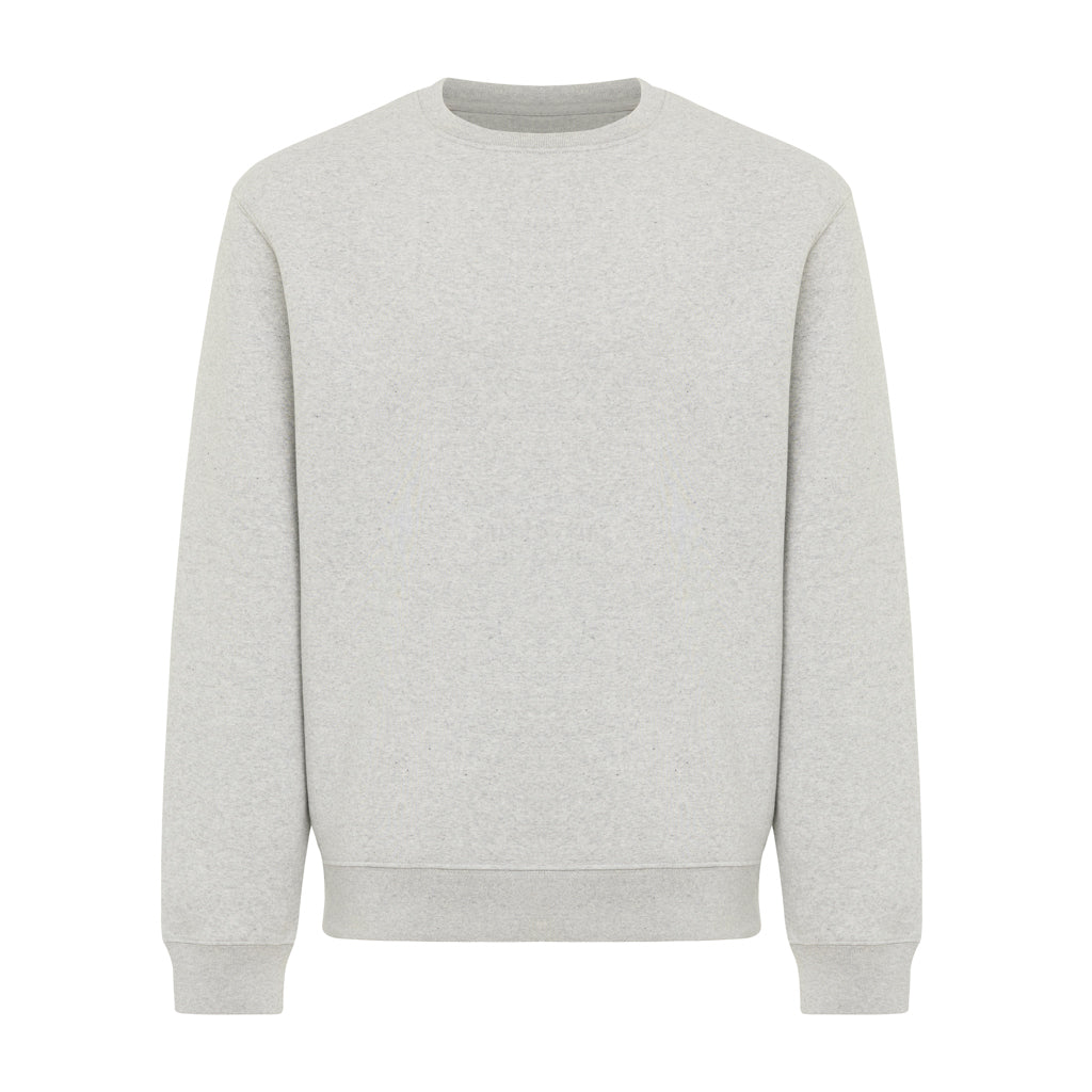 IQONIQ Torla Rundhals-Pullover aus recycelter Baumwolle – light heather grey
