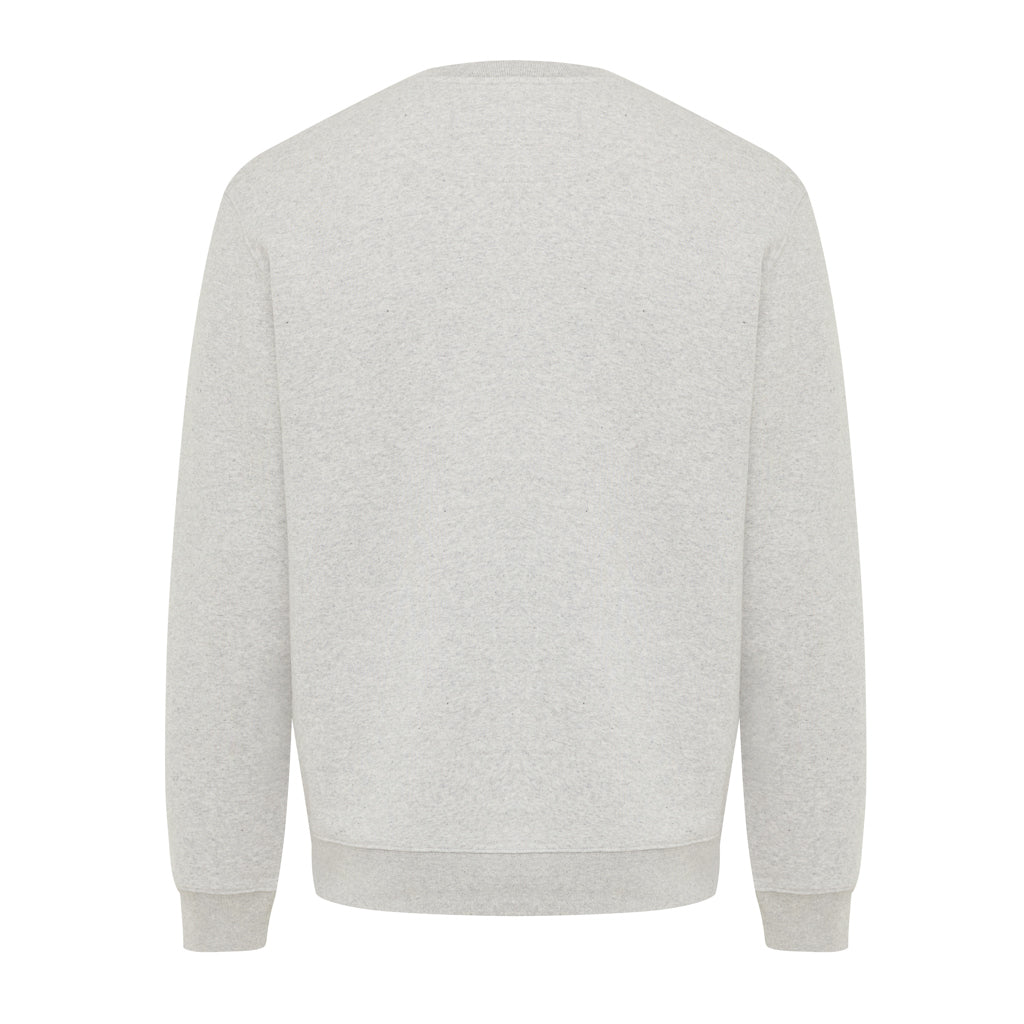 IQONIQ Torla Rundhals-Pullover aus recycelter Baumwolle – light heather grey