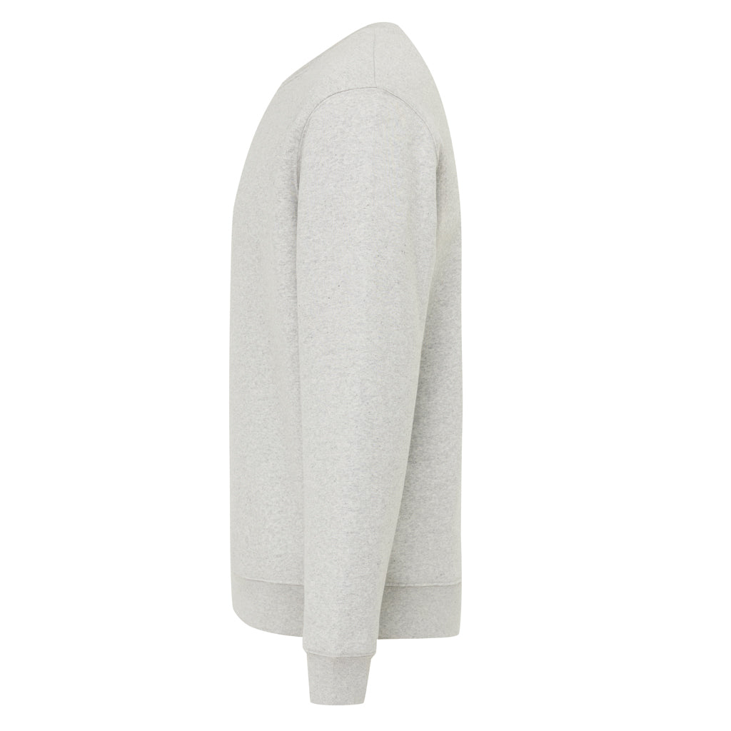 IQONIQ Torla Rundhals-Pullover aus recycelter Baumwolle – light heather grey