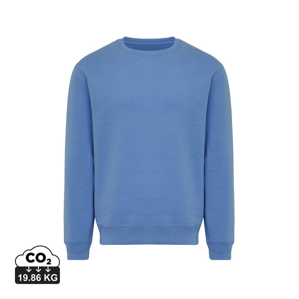 IQONIQ Torla Rundhals-Pullover aus recycelter Baumwolle – moon blue