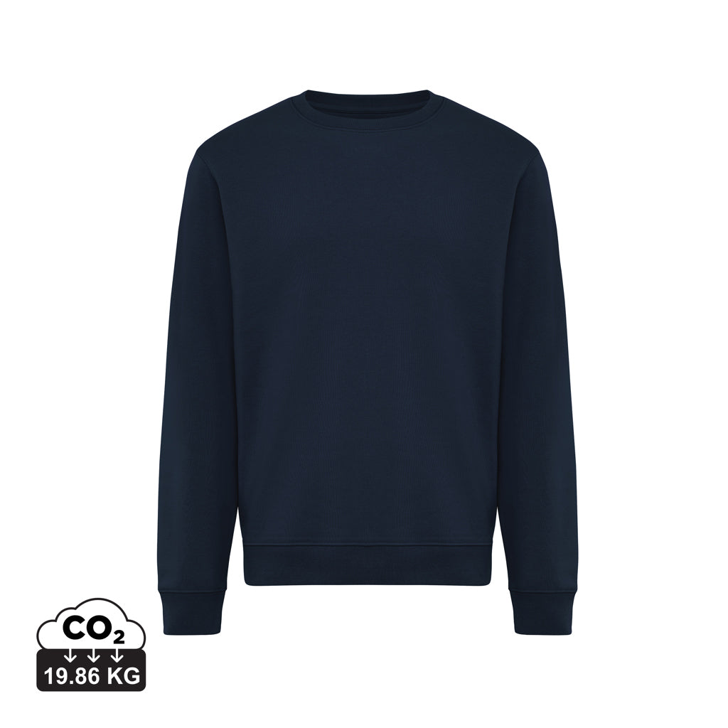 IQONIQ Torla Rundhals-Pullover aus recycelter Baumwolle – navy blau