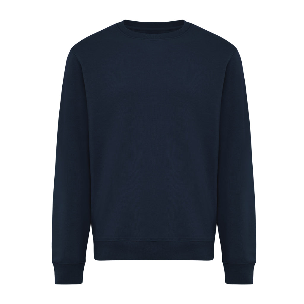 IQONIQ Torla Rundhals-Pullover aus recycelter Baumwolle – navy blau