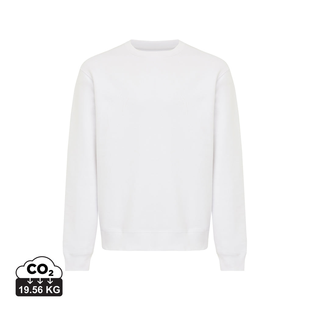 IQONIQ Torla Rundhals-Pullover aus recycelter Baumwolle – recycled white