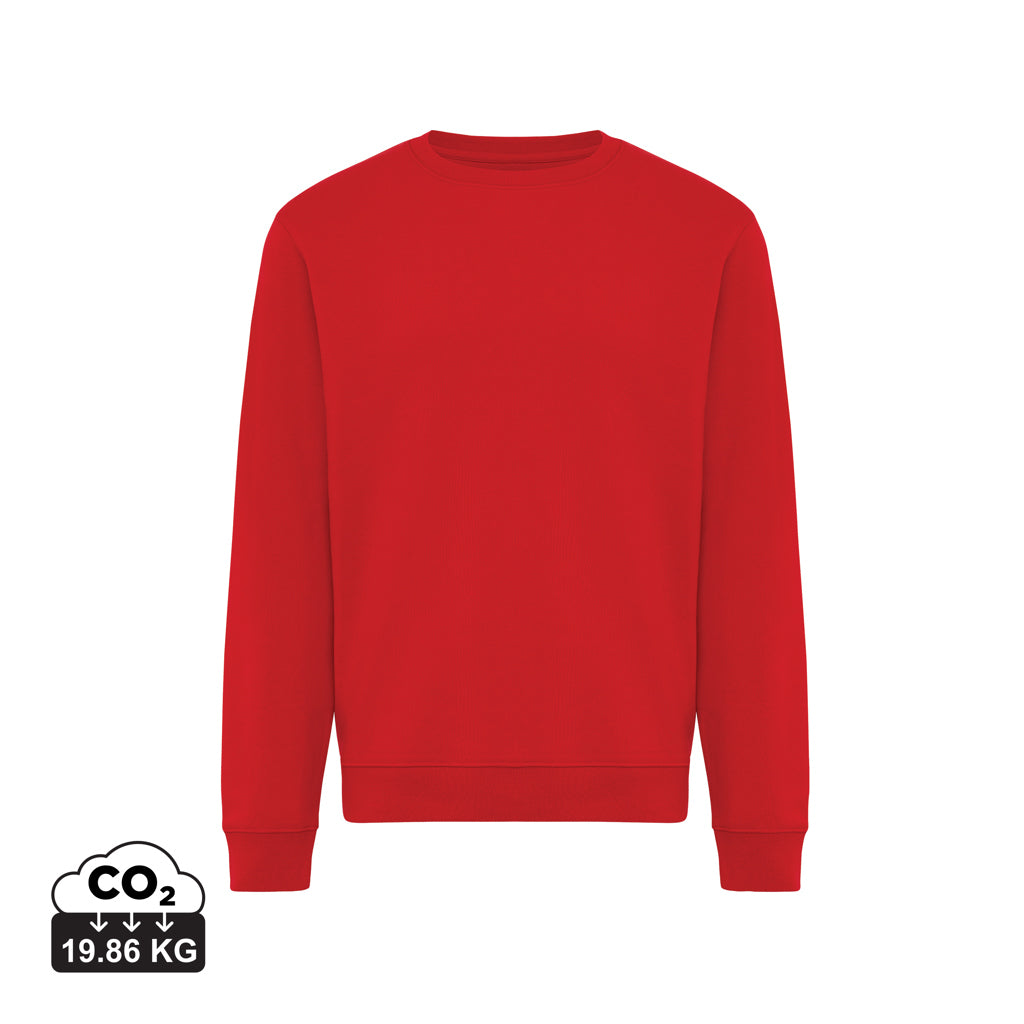 IQONIQ Torla Rundhals-Pullover aus recycelter Baumwolle – rot