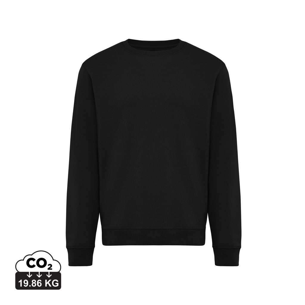 IQONIQ Torla Rundhals-Pullover aus recycelter Baumwolle – schwarz