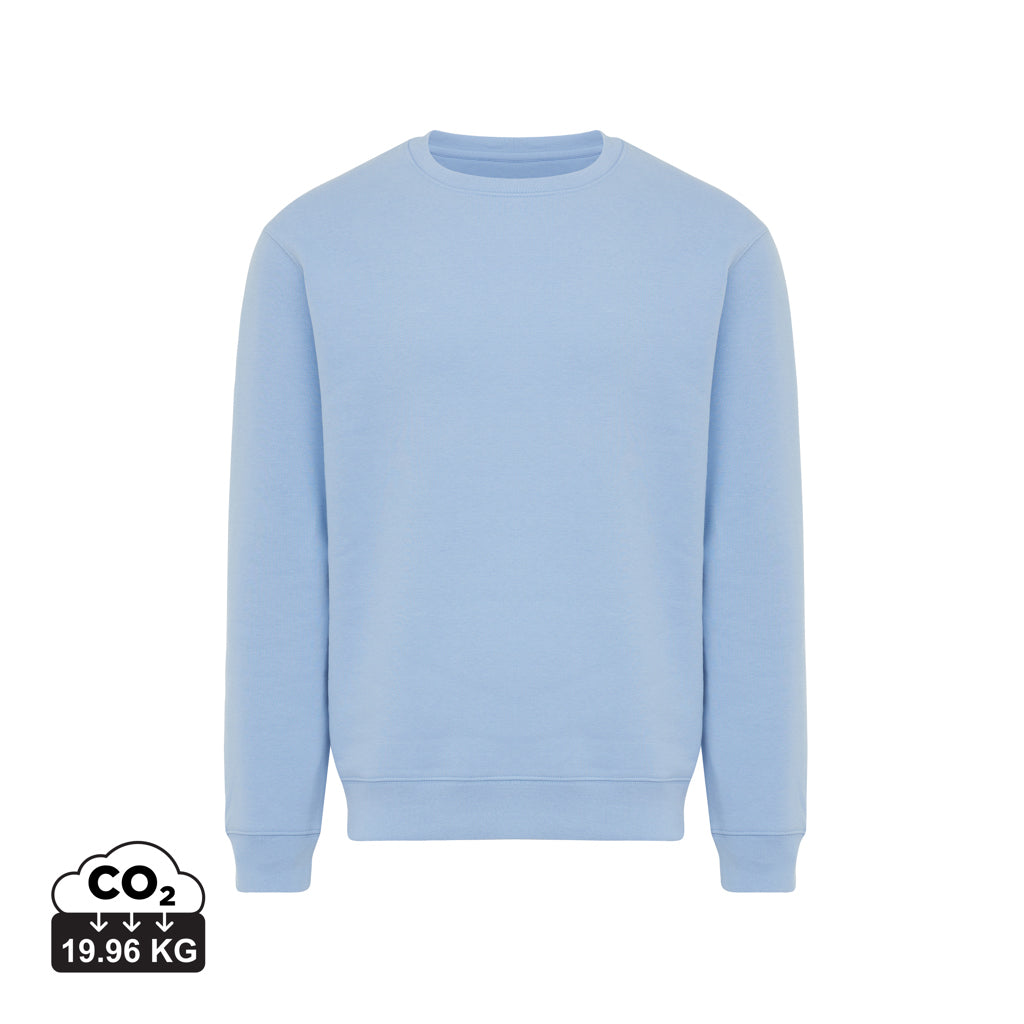IQONIQ Torla Rundhals-Pullover aus recycelter Baumwolle – sky blue