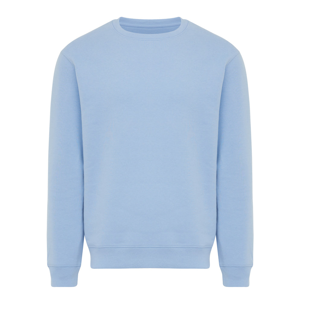 IQONIQ Torla Rundhals-Pullover aus recycelter Baumwolle – sky blue