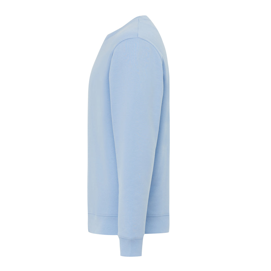 IQONIQ Torla Rundhals-Pullover aus recycelter Baumwolle – sky blue