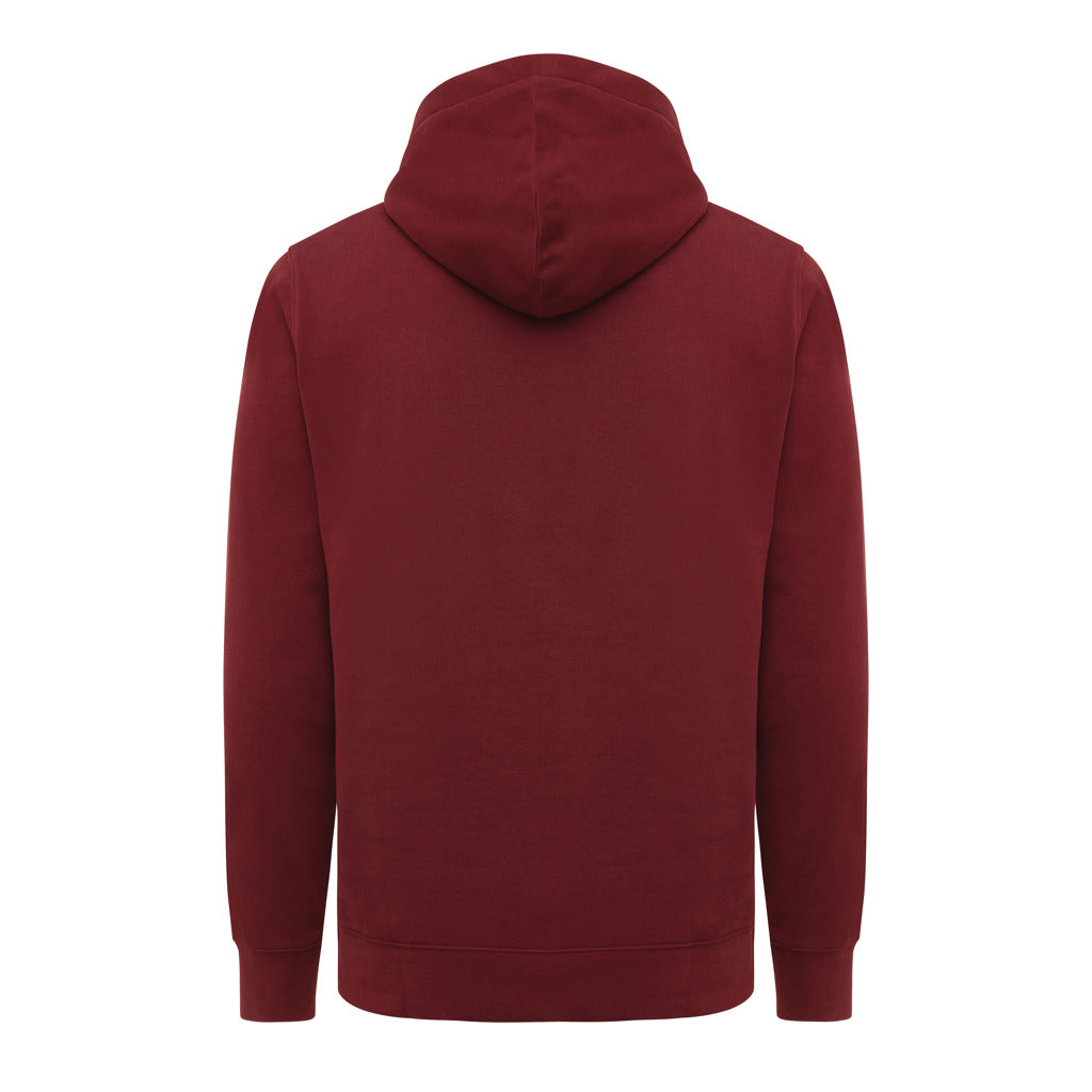 IQONIQ Yengo Hoodie mit Seitentaschen aus rec. Baumwolle – burgunderrot