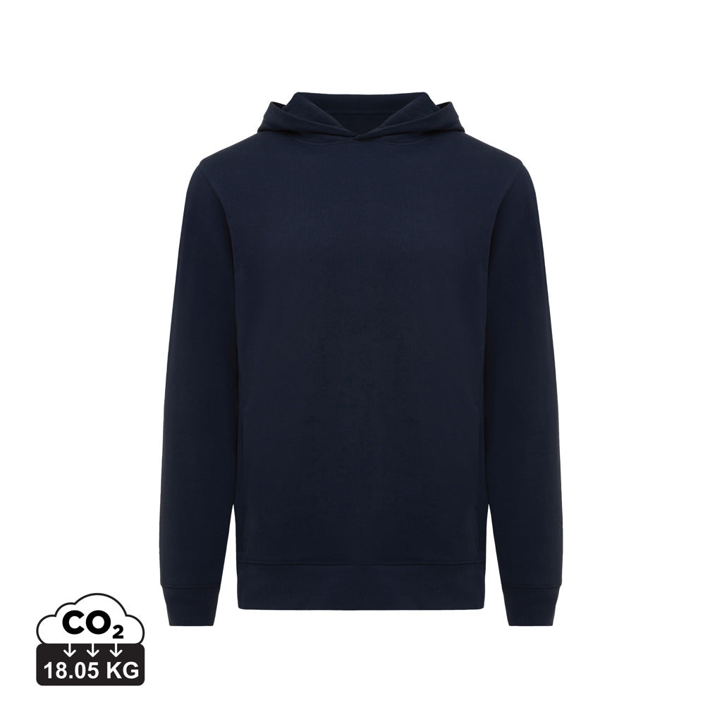 IQONIQ Yengo Hoodie mit Seitentaschen aus rec. Baumwolle – navy blau