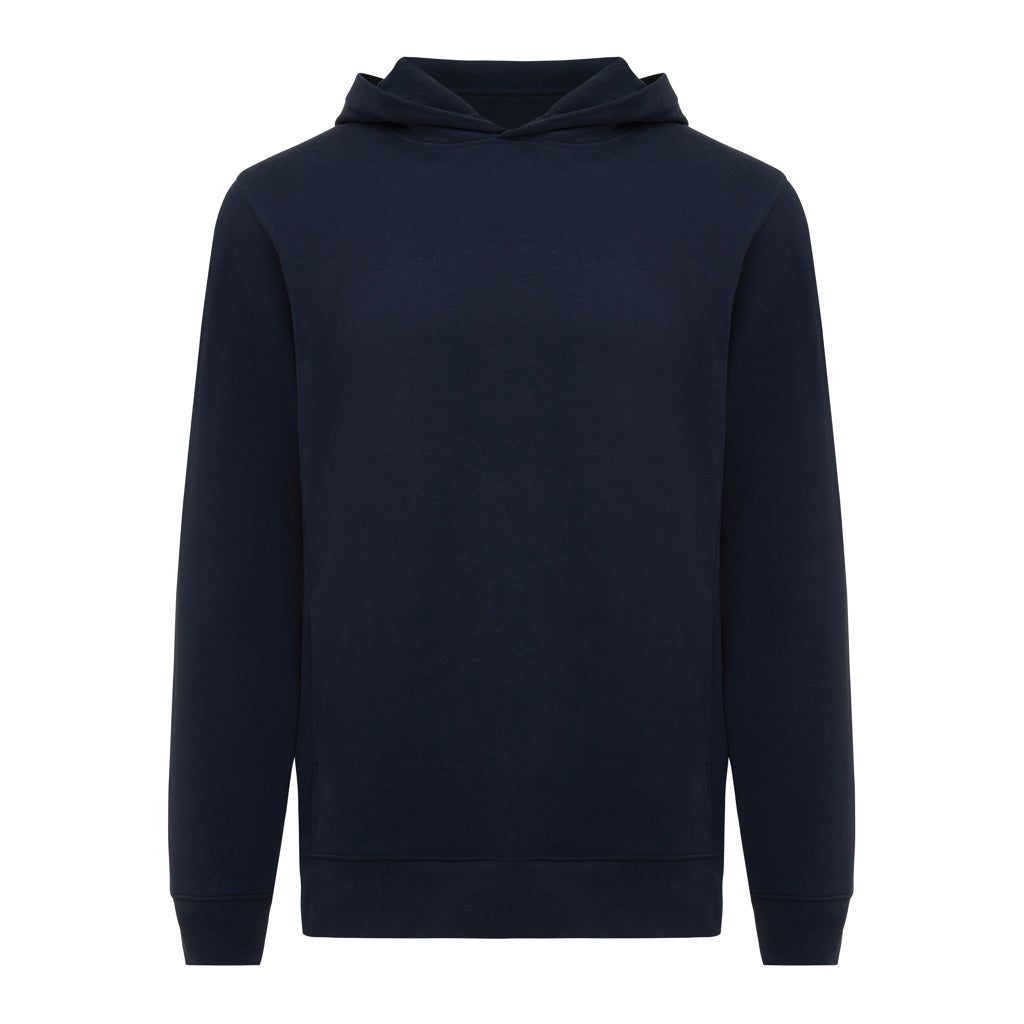 IQONIQ Yengo Hoodie mit Seitentaschen aus rec. Baumwolle – navy blau