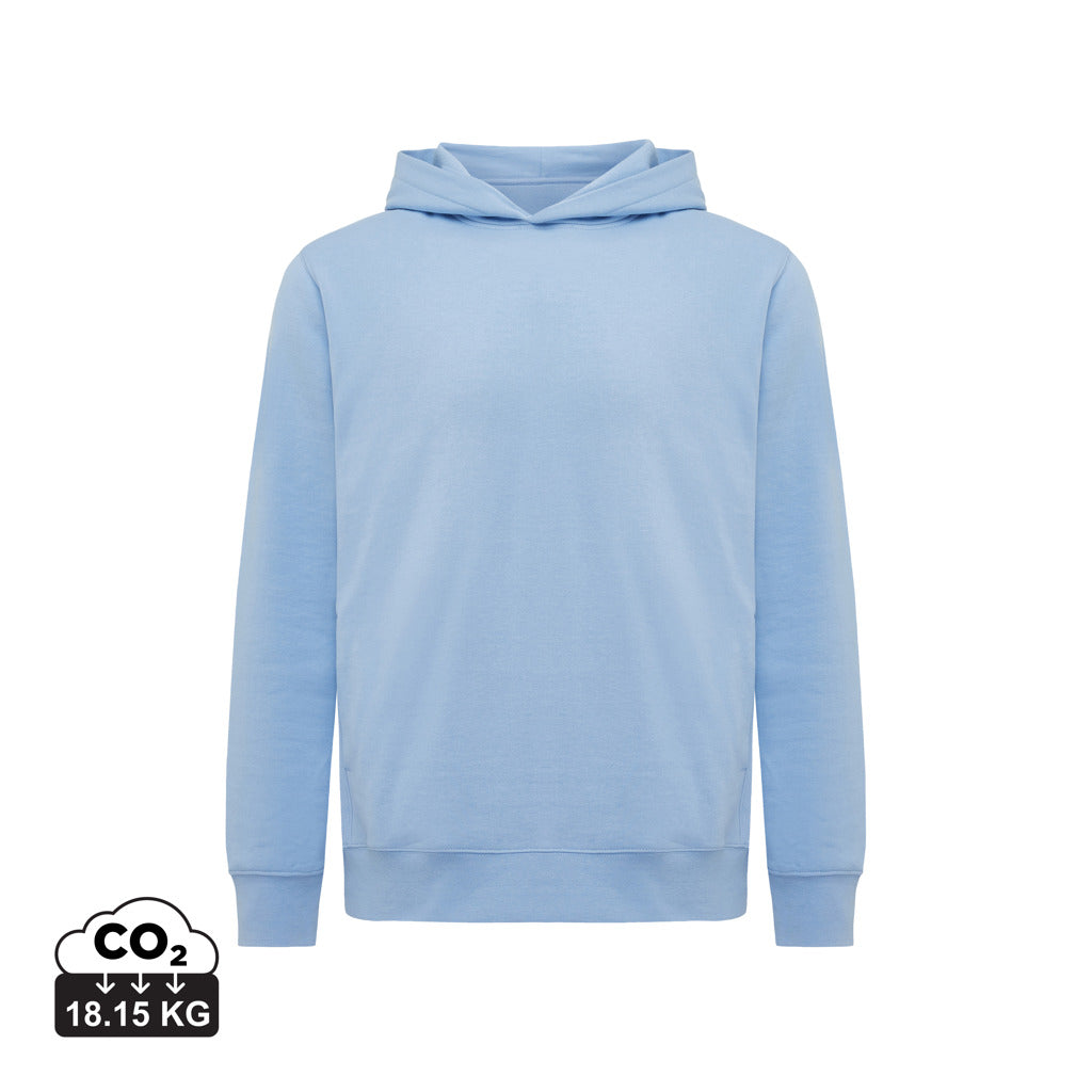 IQONIQ Yengo Hoodie mit Seitentaschen aus rec. Baumwolle – sky blue