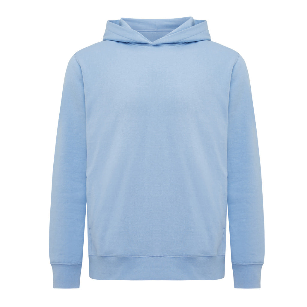 IQONIQ Yengo Hoodie mit Seitentaschen aus rec. Baumwolle – sky blue