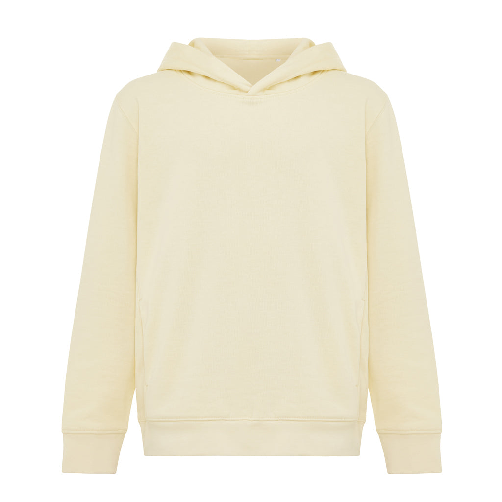 IQONIQ Yengo KidsHoodie mit Seitentaschen aus rec. Baumwolle – cream yellow