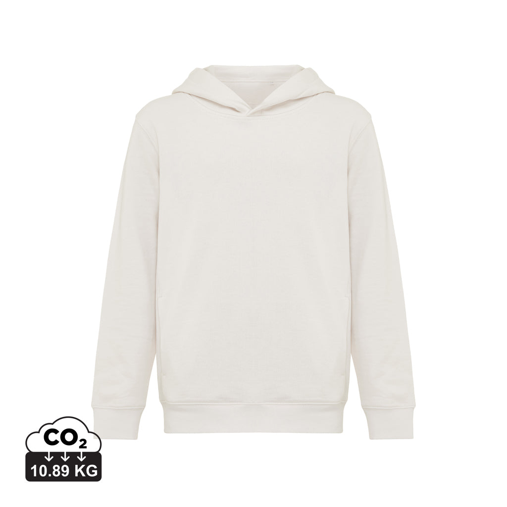 IQONIQ Yengo KidsHoodie mit Seitentaschen aus rec. Baumwolle – ivory white