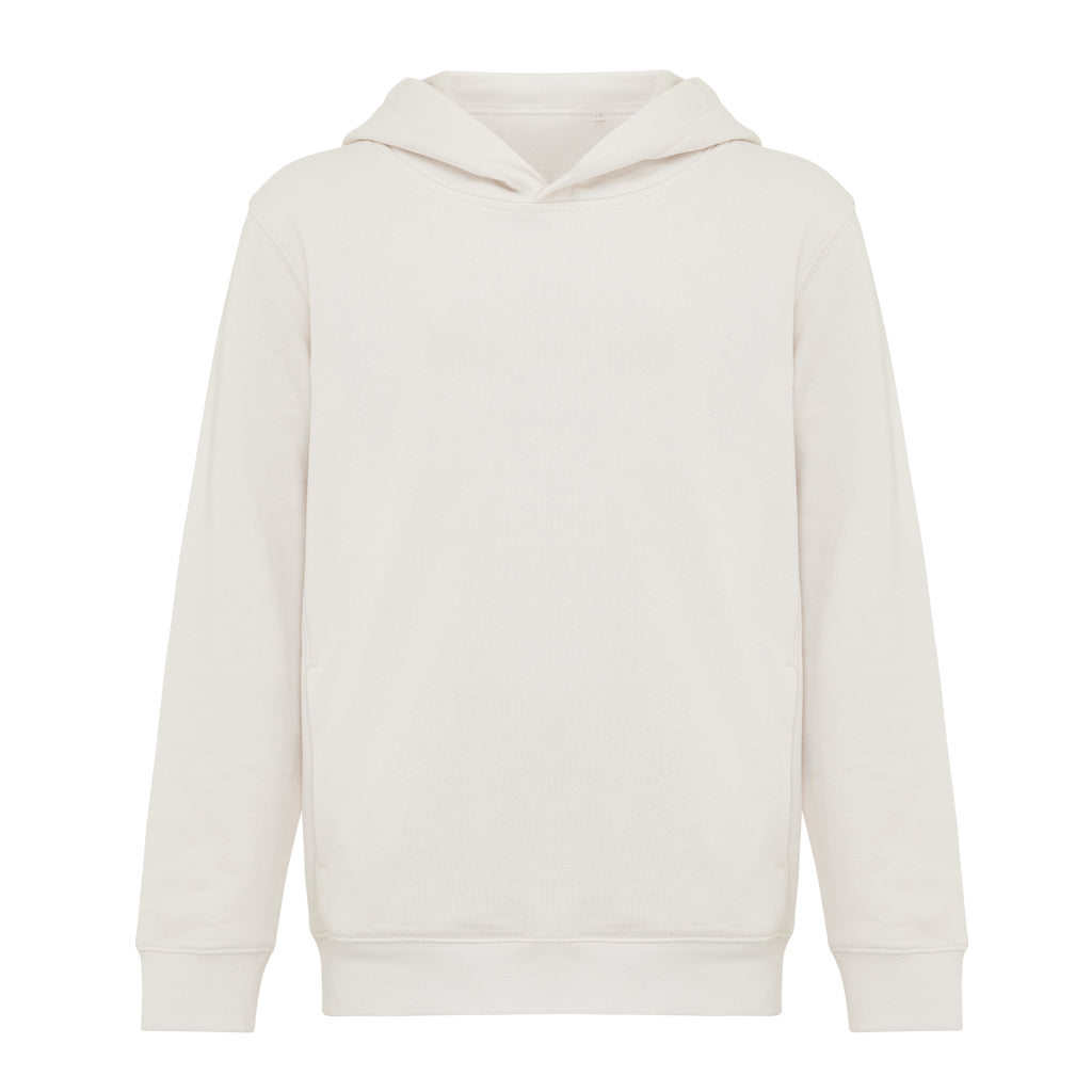 IQONIQ Yengo KidsHoodie mit Seitentaschen aus rec. Baumwolle – ivory white