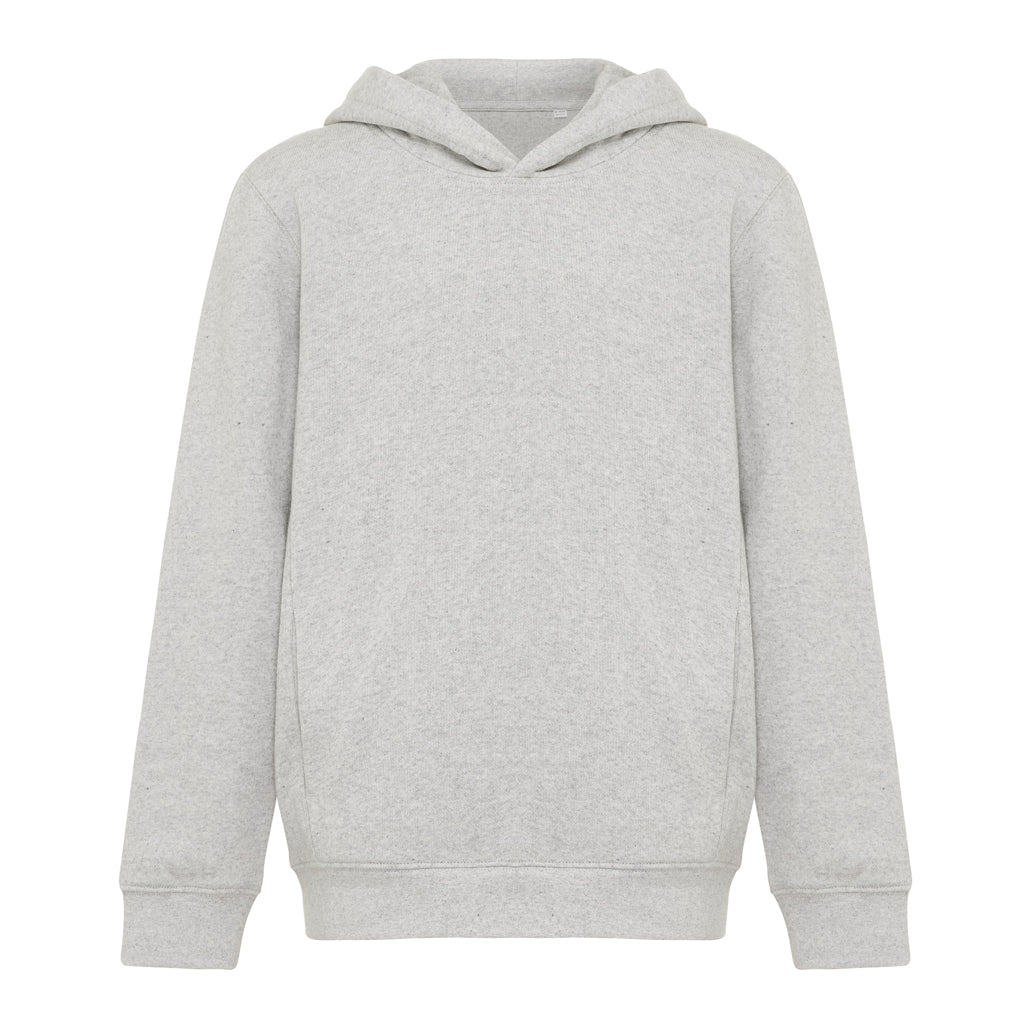 IQONIQ Yengo KidsHoodie mit Seitentaschen aus rec. Baumwolle – light heather grey