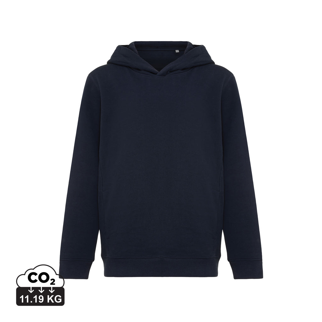 IQONIQ Yengo KidsHoodie mit Seitentaschen aus rec. Baumwolle – navy blau