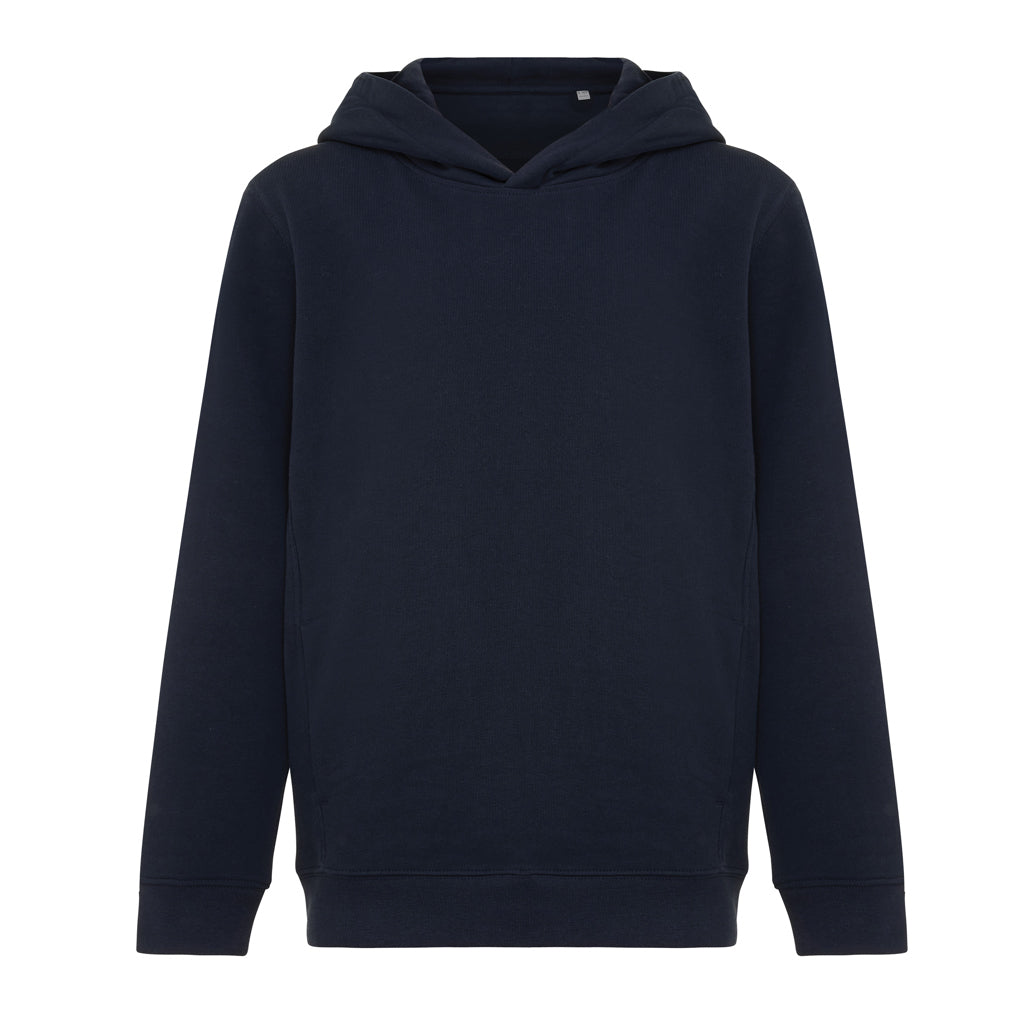 IQONIQ Yengo KidsHoodie mit Seitentaschen aus rec. Baumwolle – navy blau