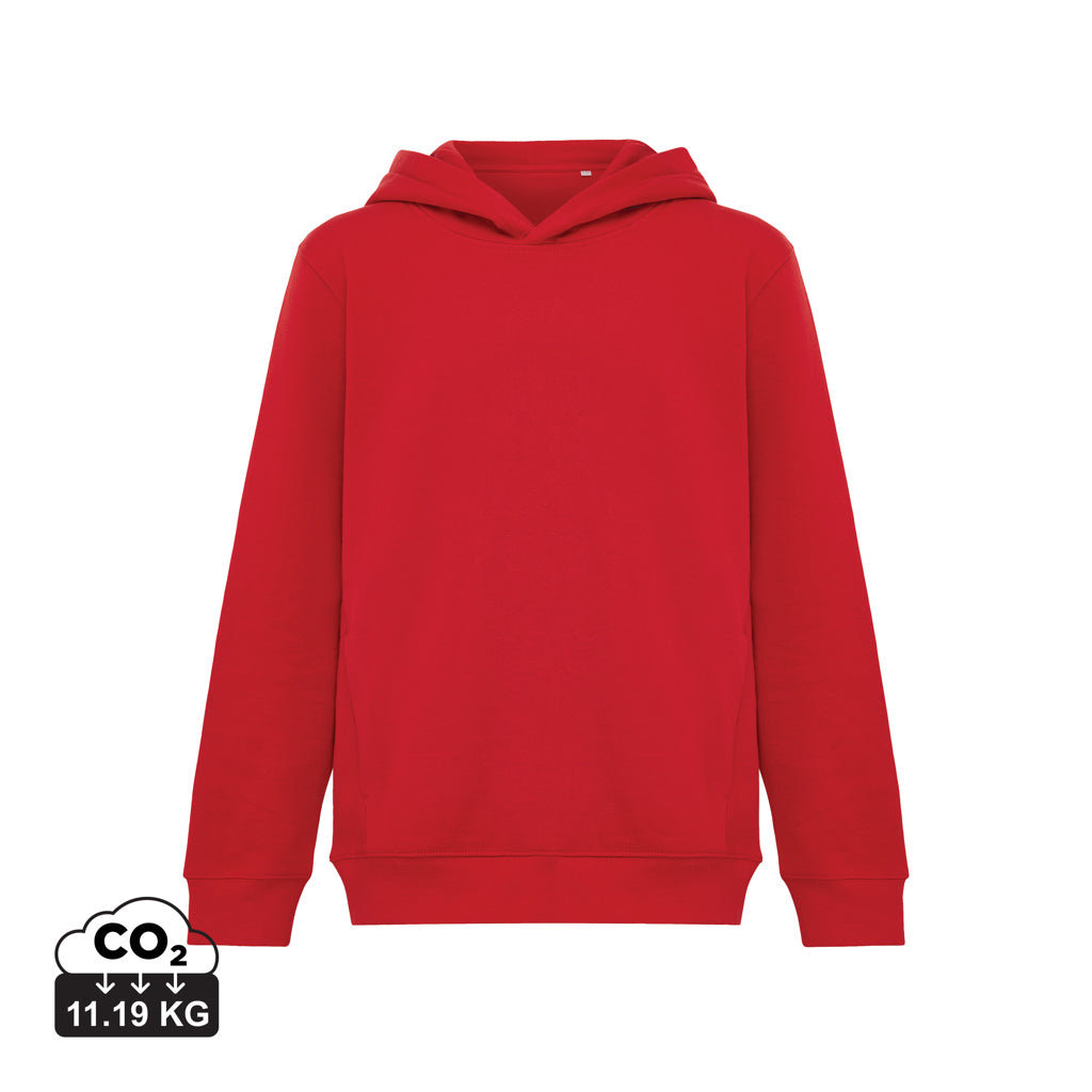 IQONIQ Yengo KidsHoodie mit Seitentaschen aus rec. Baumwolle – rot