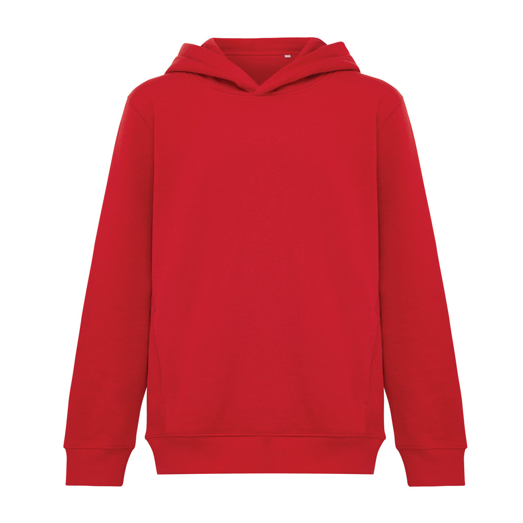 IQONIQ Yengo KidsHoodie mit Seitentaschen aus rec. Baumwolle – rot