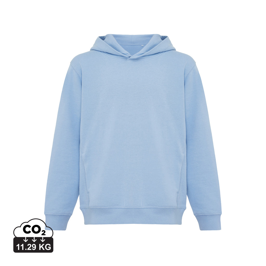 IQONIQ Yengo KidsHoodie mit Seitentaschen aus rec. Baumwolle – sky blue