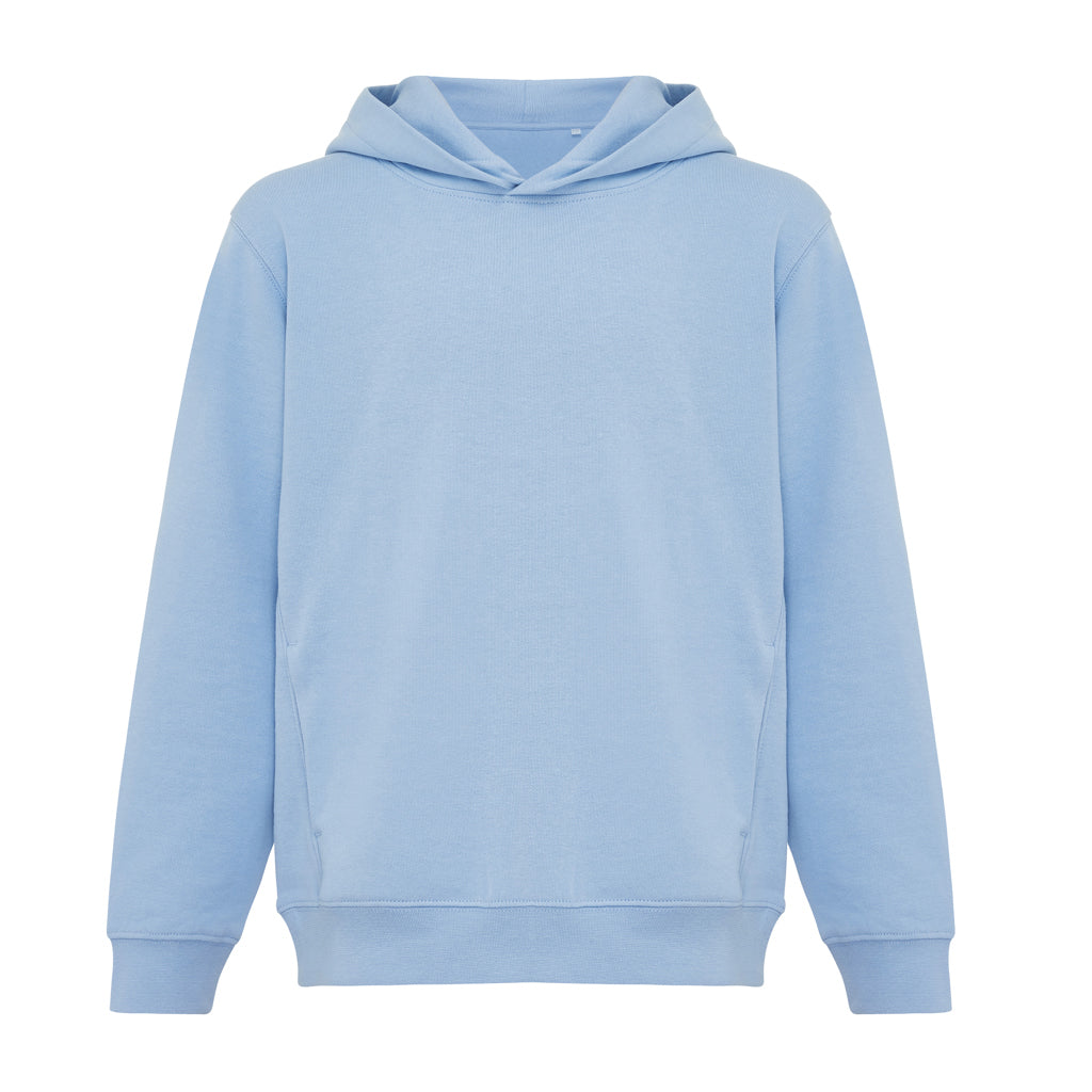 IQONIQ Yengo KidsHoodie mit Seitentaschen aus rec. Baumwolle – sky blue