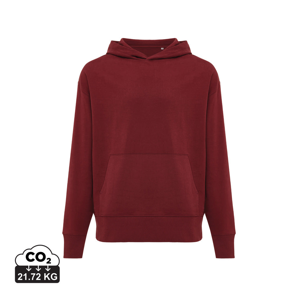 IQONIQ Yoho Relax-Hoodie aus recycelter Baumwolle – burgunderrot