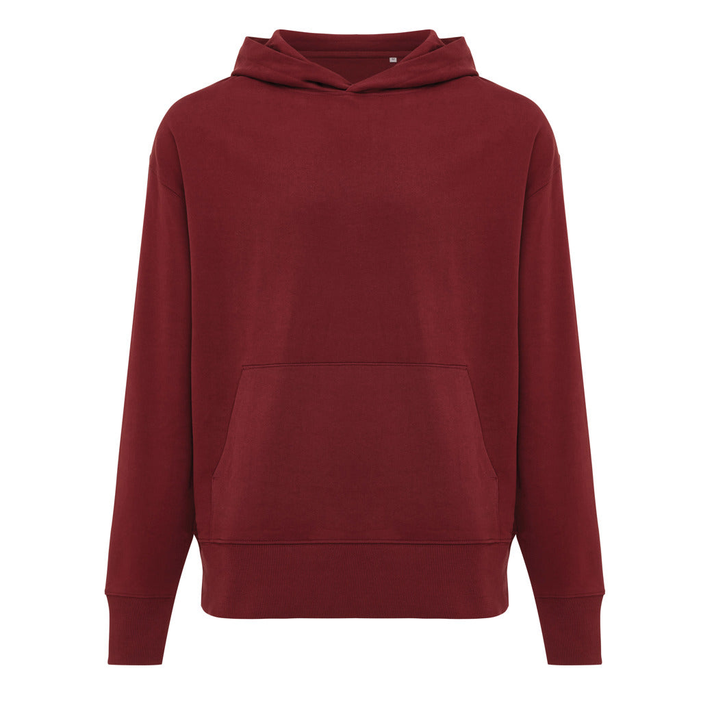 IQONIQ Yoho Relax-Hoodie aus recycelter Baumwolle – burgunderrot