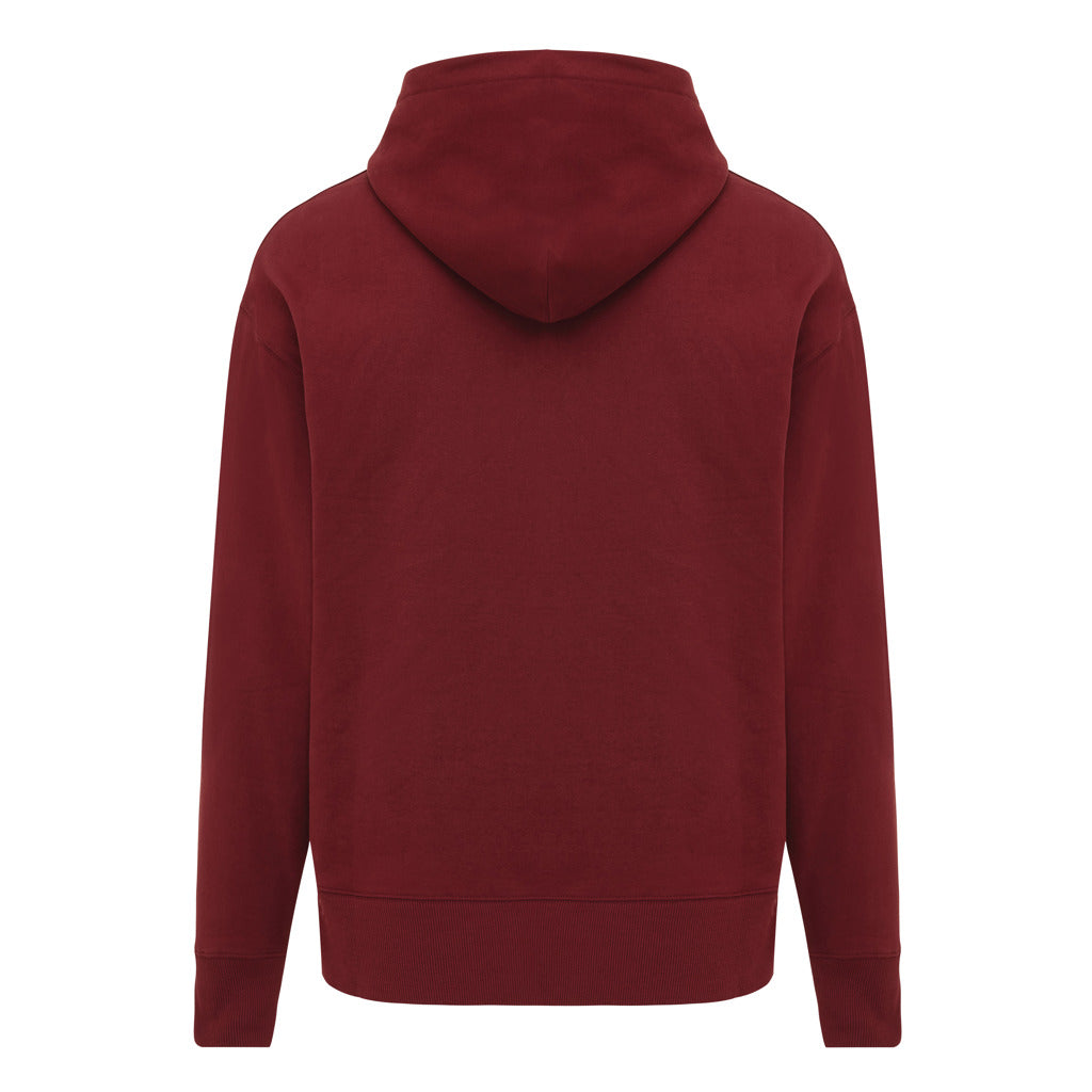 IQONIQ Yoho Relax-Hoodie aus recycelter Baumwolle – burgunderrot