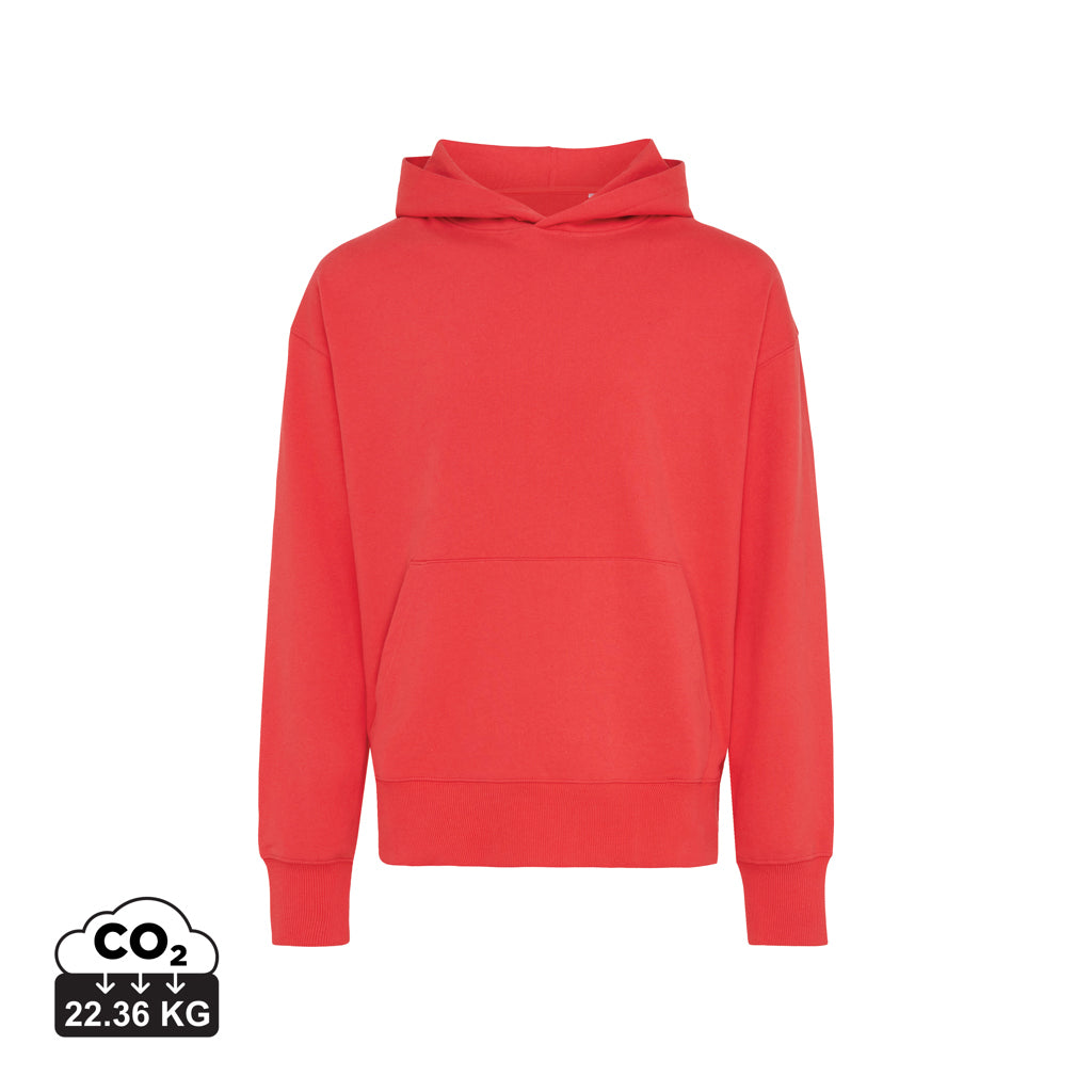 IQONIQ Yoho Relax-Hoodie aus recycelter Baumwolle – luscious red