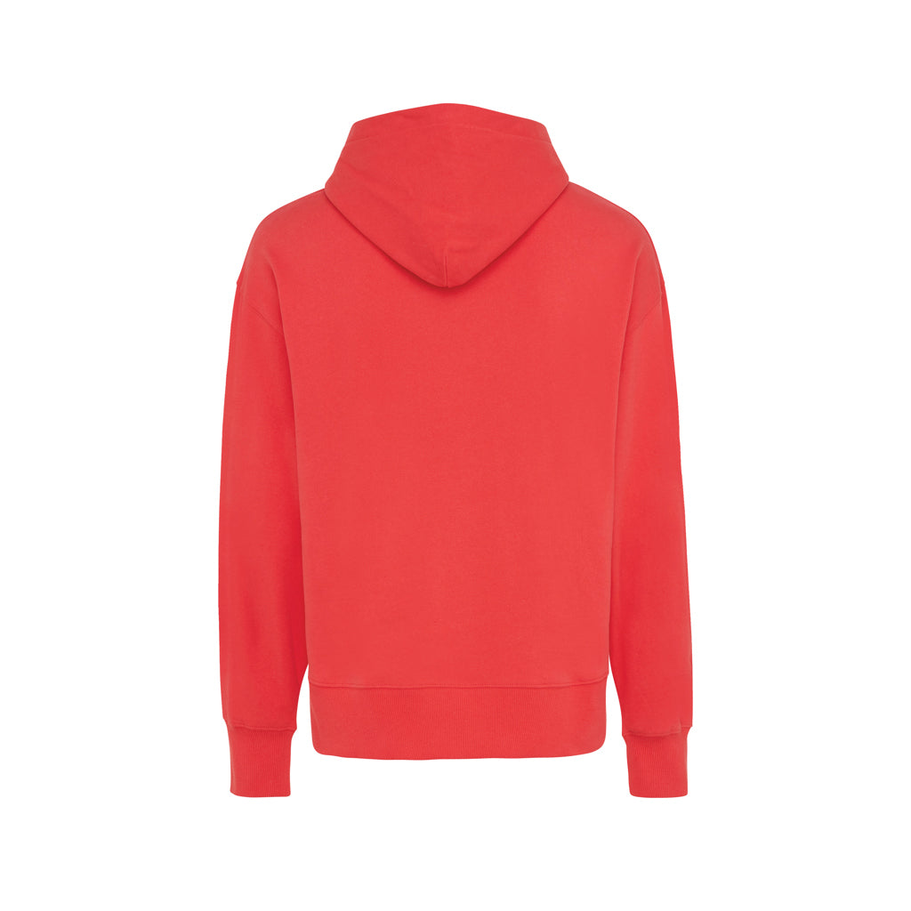 IQONIQ Yoho Relax-Hoodie aus recycelter Baumwolle – luscious red