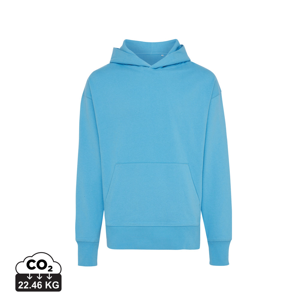 IQONIQ Yoho Relax-Hoodie aus recycelter Baumwolle – tranquil blue